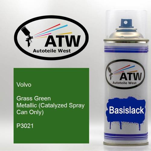 Volvo, Grass Green Metallic (Catalyzed Spray Can Only), P3021: 400ml Sprühdose, von ATW Autoteile West.